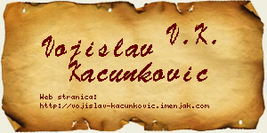 Vojislav Kačunković vizit kartica
